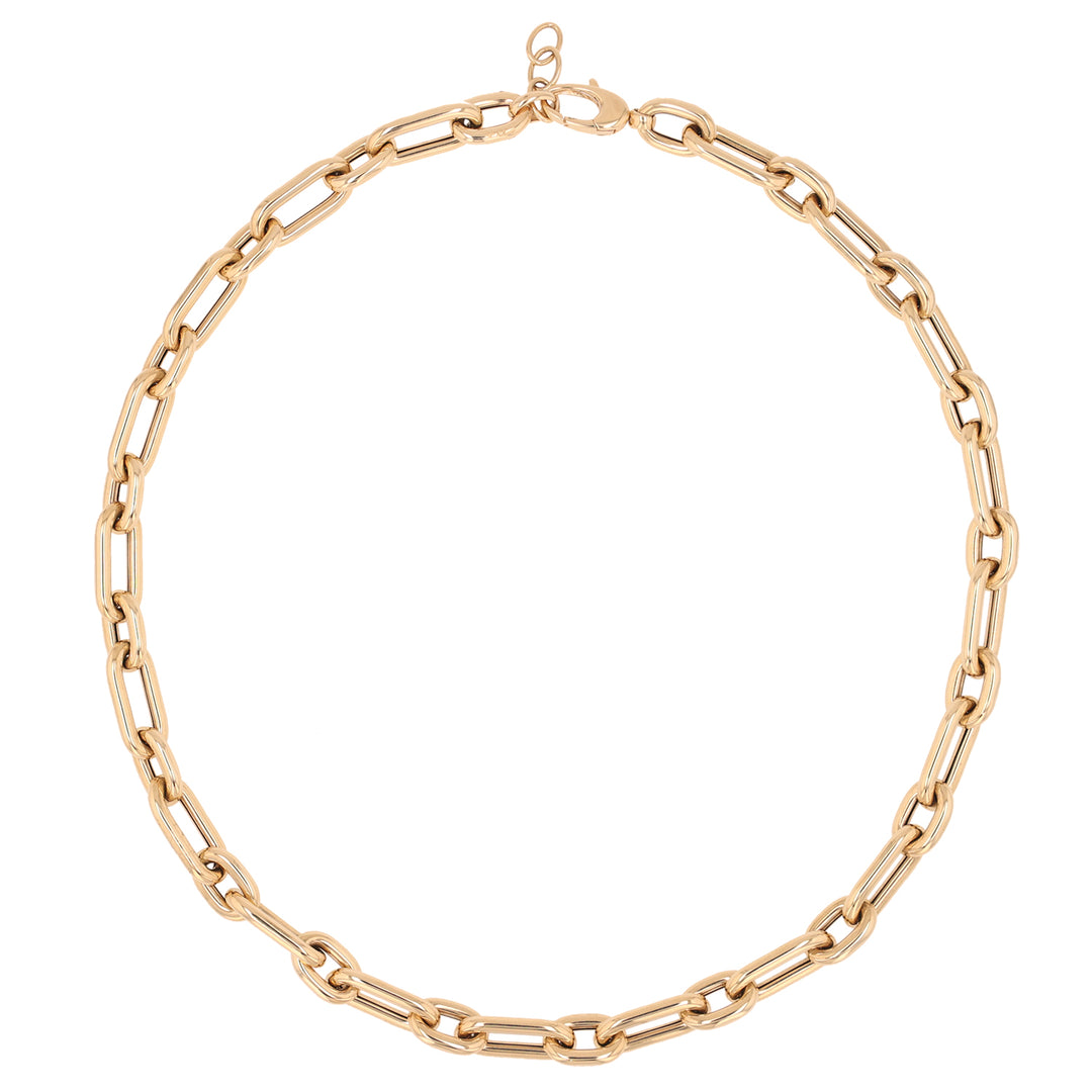 14K Yellow Gold Paper Clip Chain, 18"