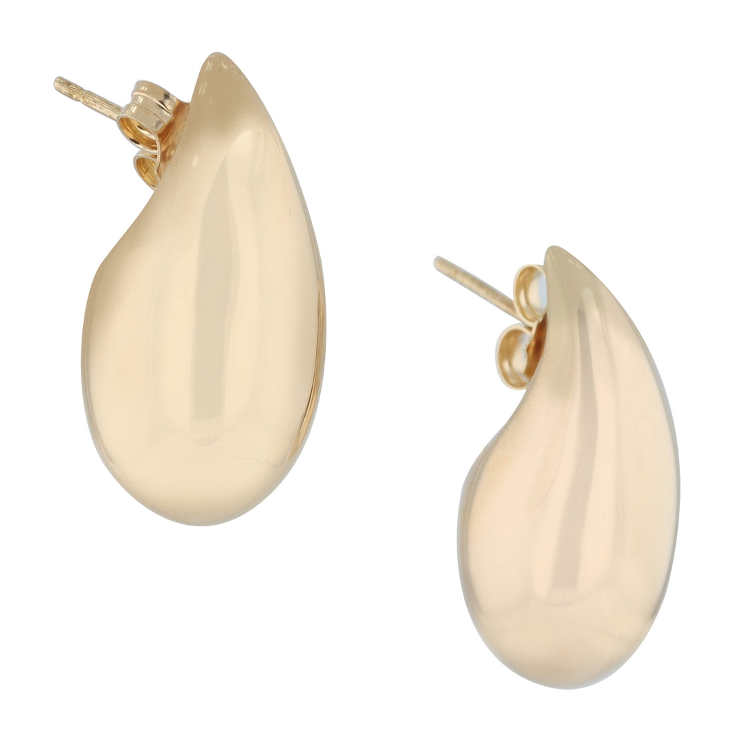 18K Yellow Gold Medium Tear Drop Earrings