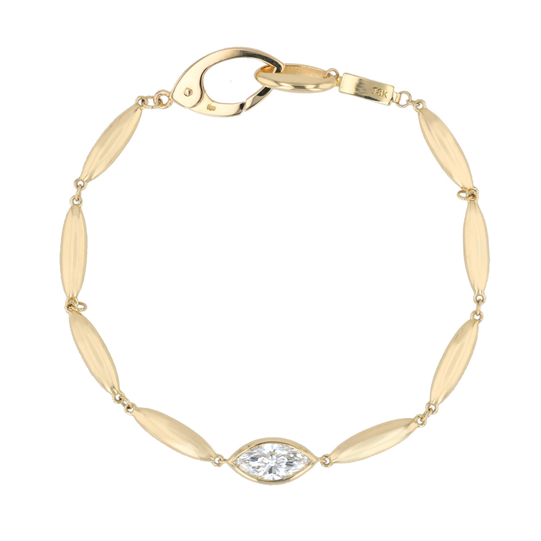 18K Yellow Gold & Marquise LG Diamond Windsor Bracelet