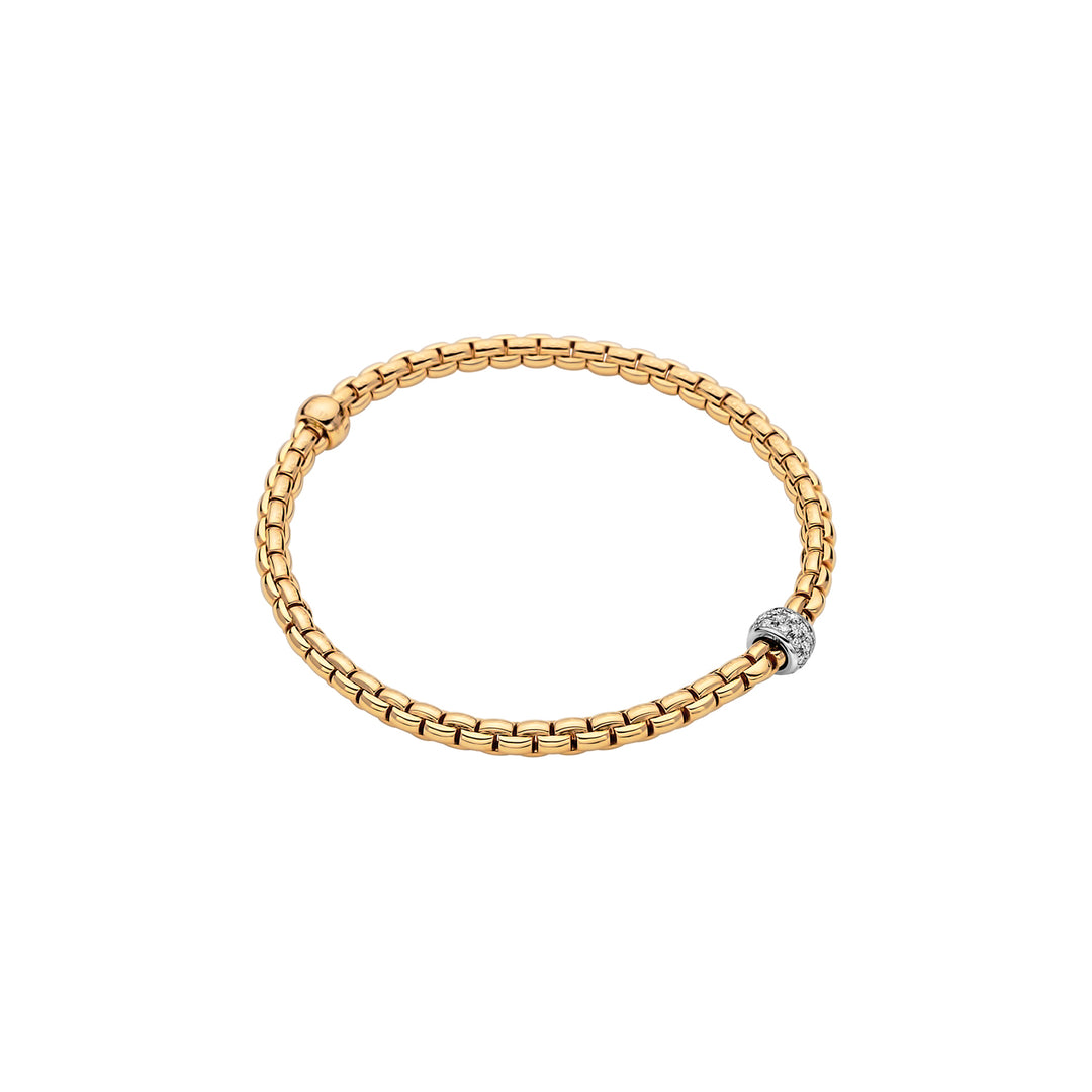 18K Yellow Gold EKA Flex Bracelet with Diamonds