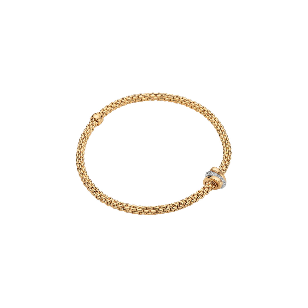 18K Yellow and White Gold Flexible Diamond Bracelet