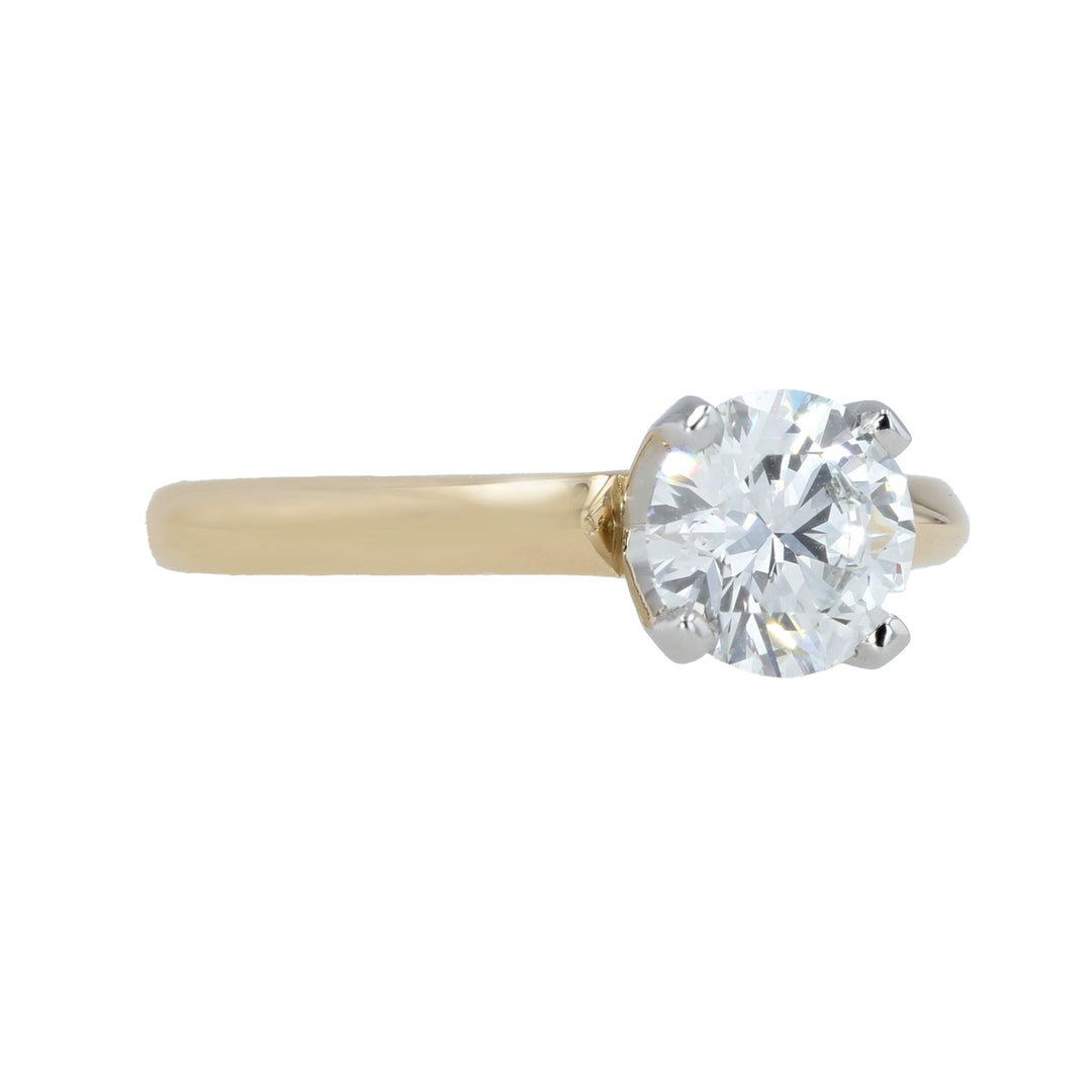 18K Yellow Gold & Lab Grown Round Brilliant Diamond Engagement Ring