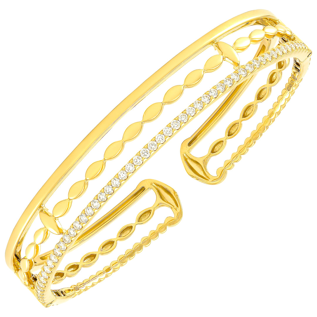 18K Yellow Gold & Diamonds Stack-Look Bracelet