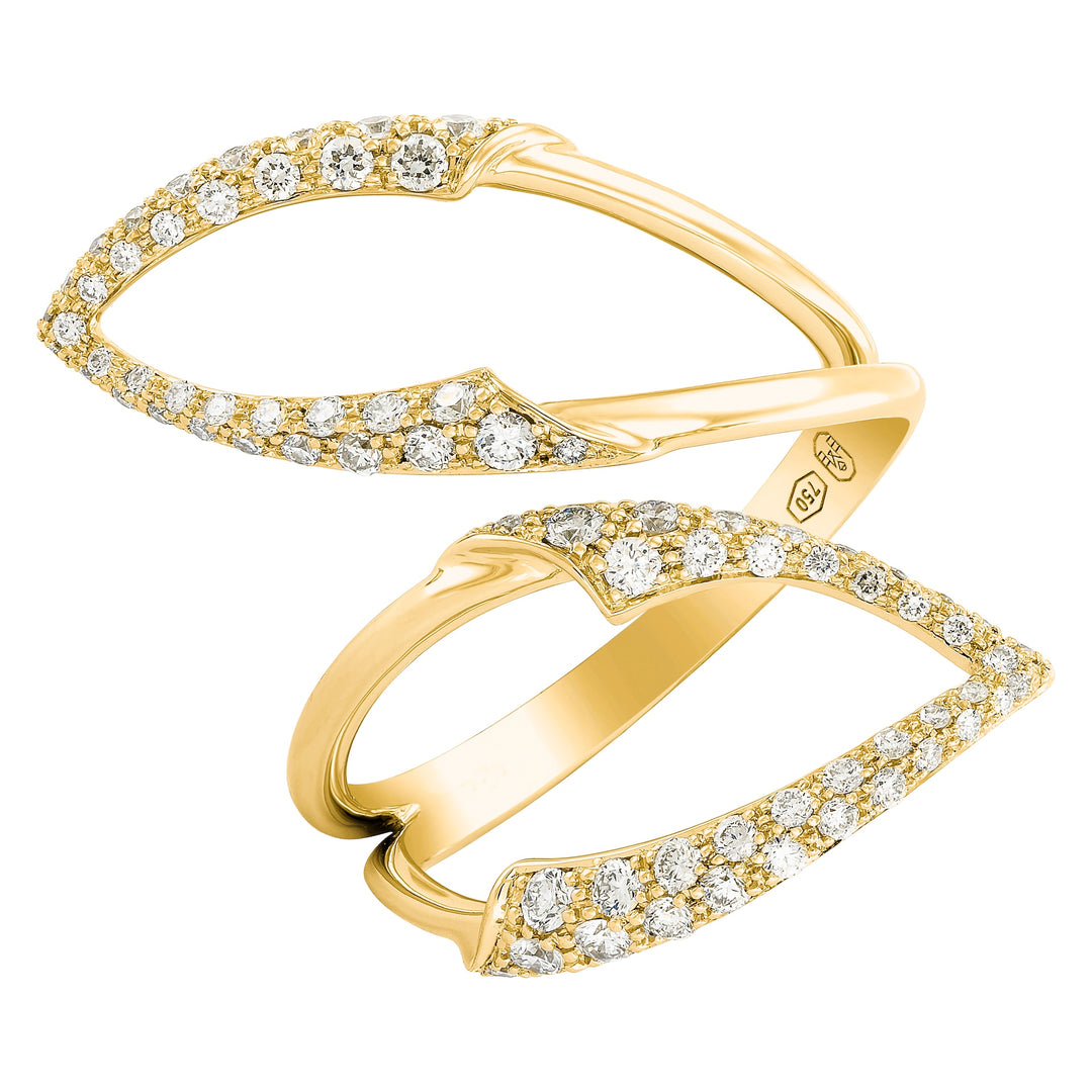 18K Yellow Gold & Pave Diamond Wrap Ring