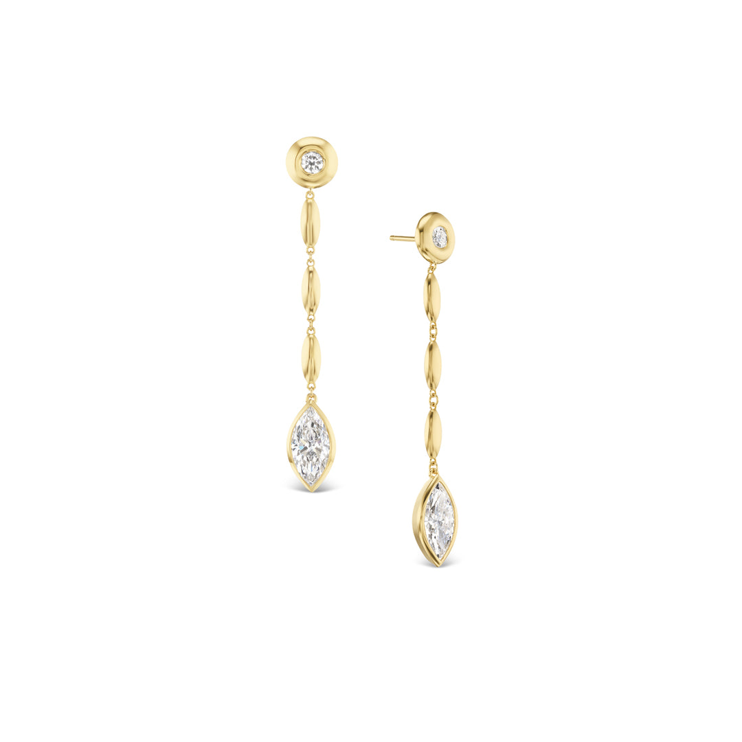18K Yellow Gold Drop Earrings with LG Diamonds