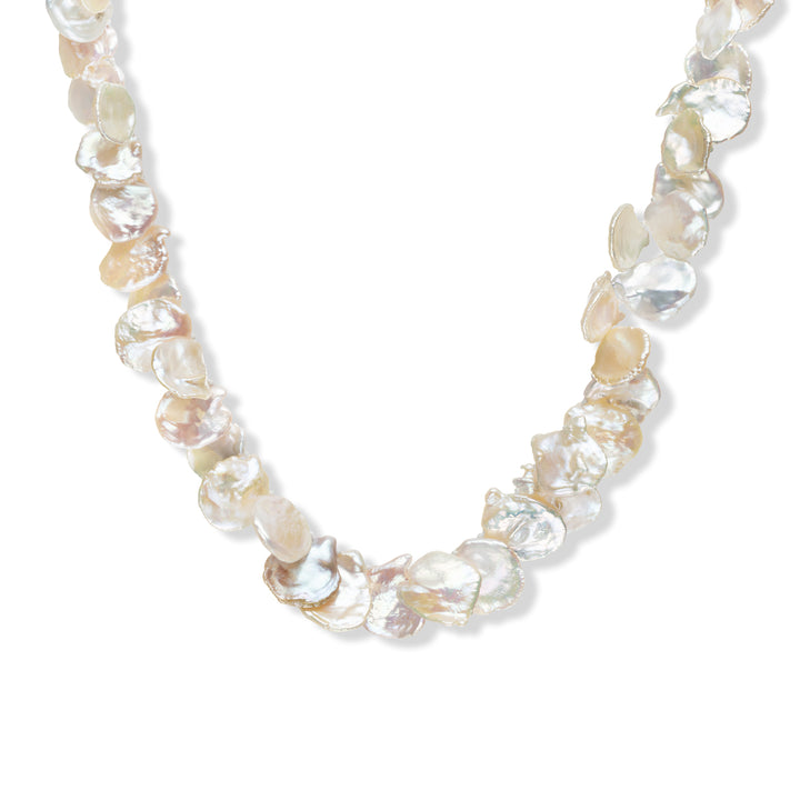 18K Yellow Gold &  Cultured Petal Pearl Necklace
