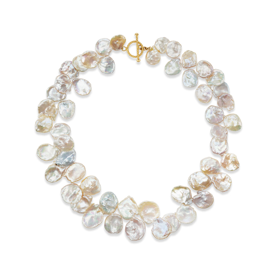 18K Yellow Gold &  Cultured Petal Pearl Necklace