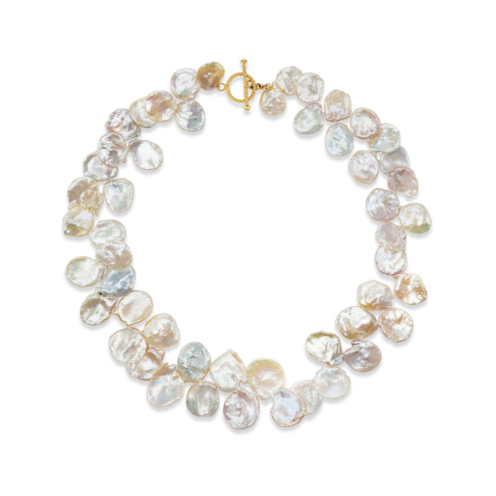 18K Yellow Gold &  Cultured Petal Pearl Necklace