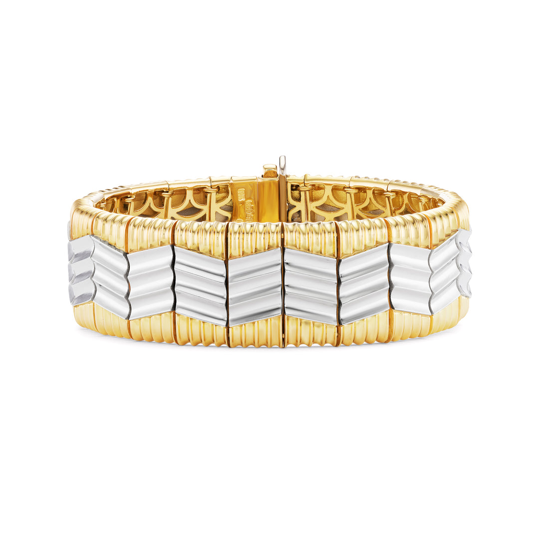 18K Yellow Gold & Platinum "Heatwave" Bracelet