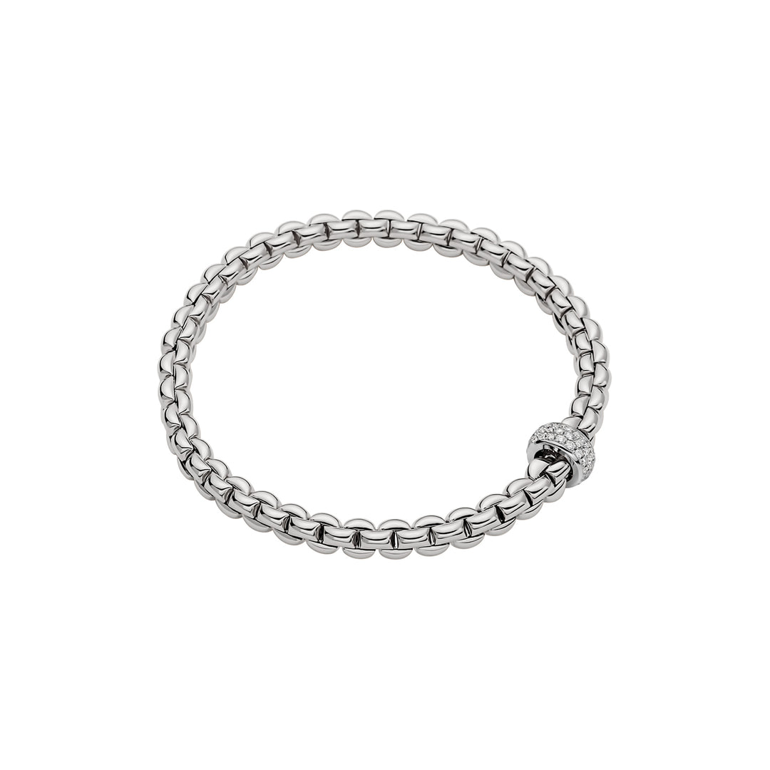 18K White Gold Flexible Bracelet with Diamonds