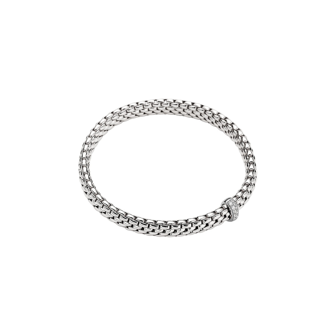 18K White Gold Flexible Diamond Bracelet