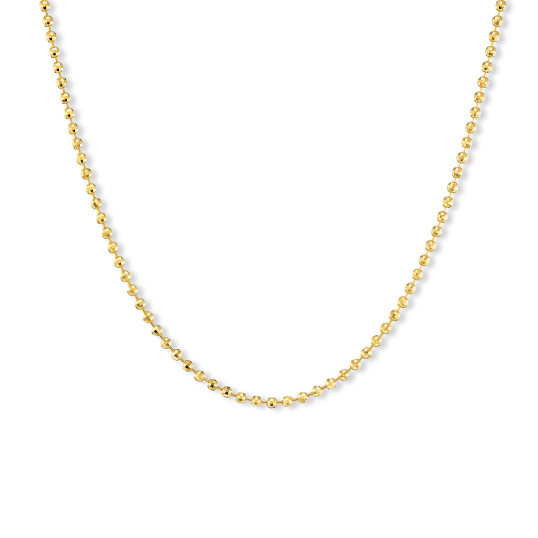 22K Yellow Gold Disco Ball 20" Chain