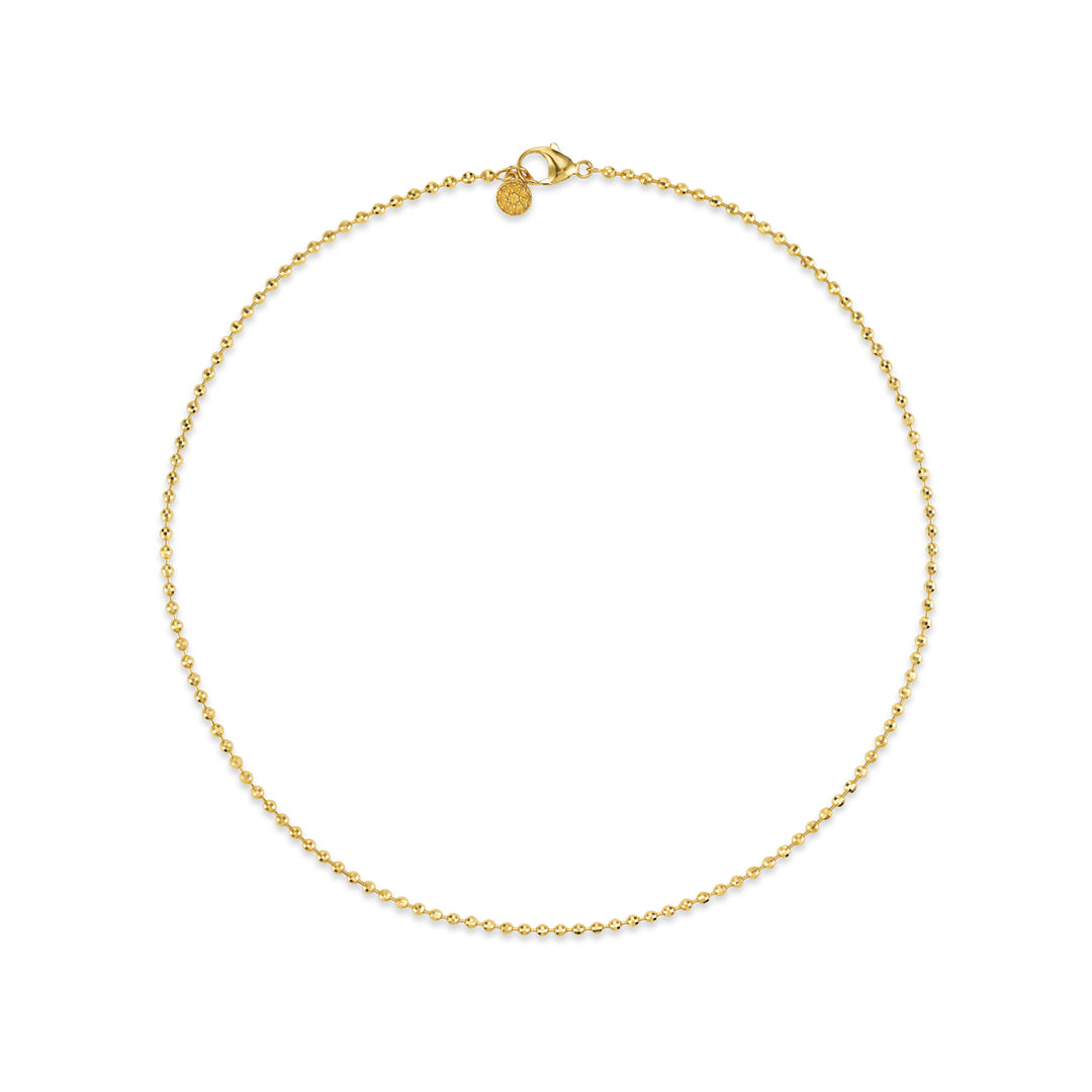 22K Yellow Gold Disco Ball 20" Chain
