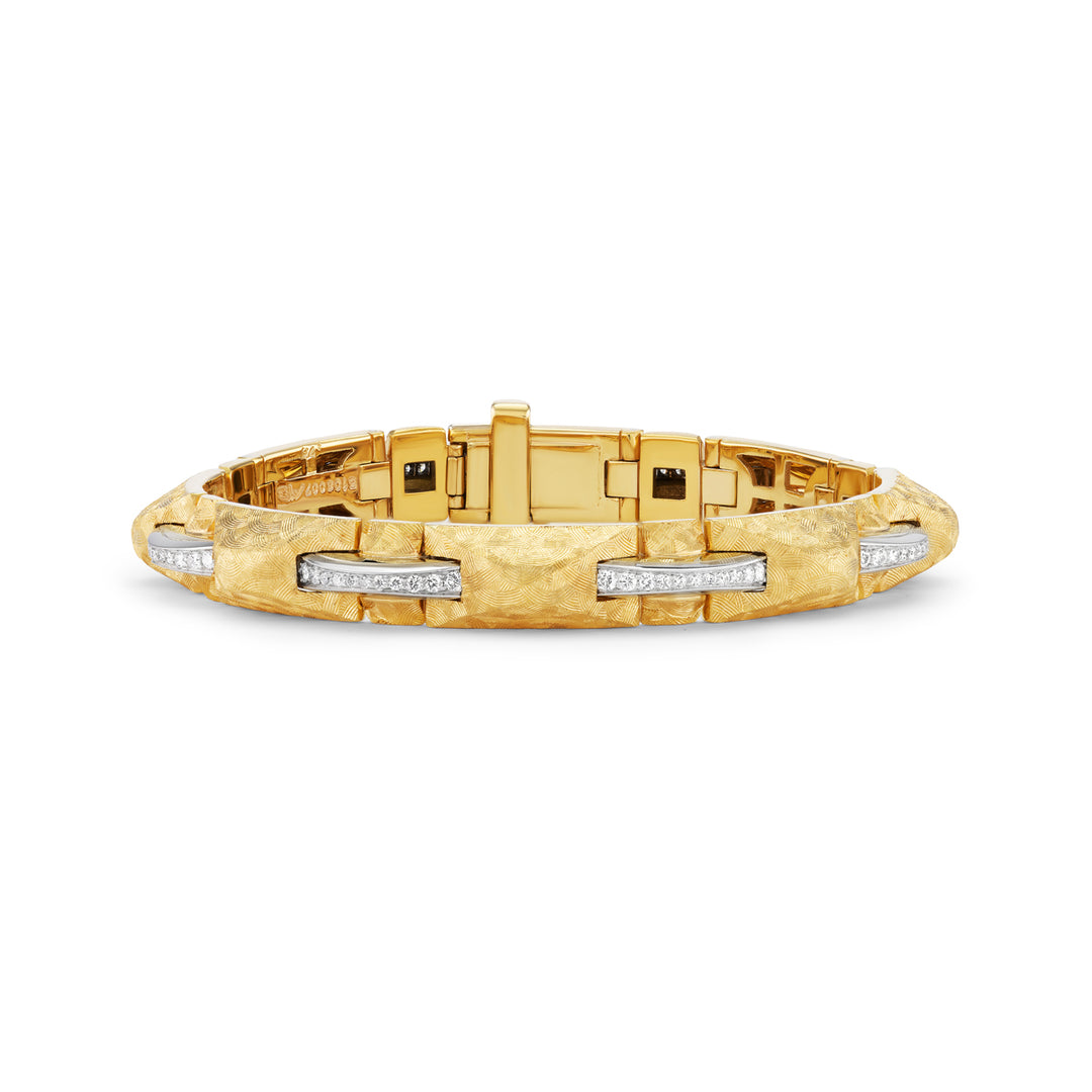 22K, 18K Yellow Gold and Platinum Sienna Diamond Bracelet