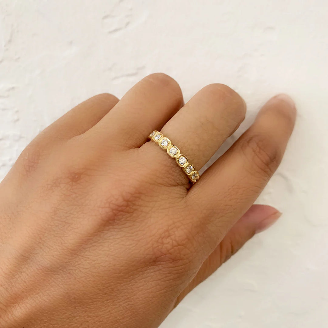 18K Rose Gold Eva White Diamond Band