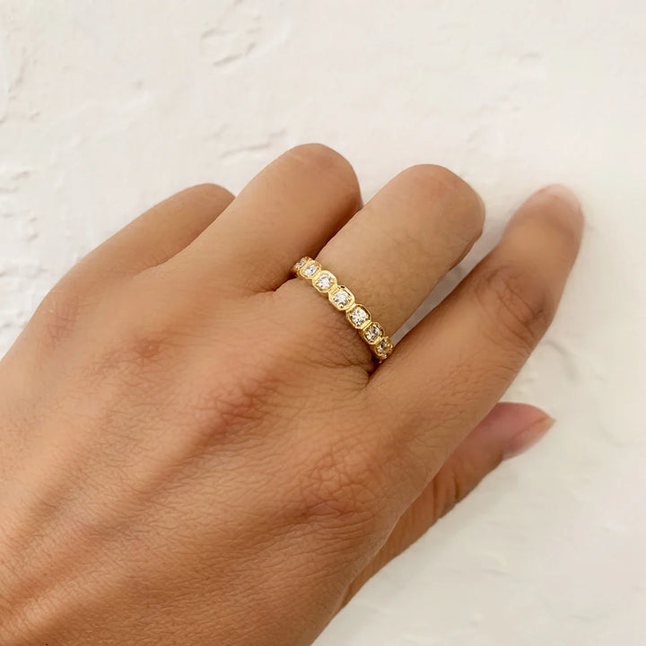 18K Rose Gold Eva White Diamond Band