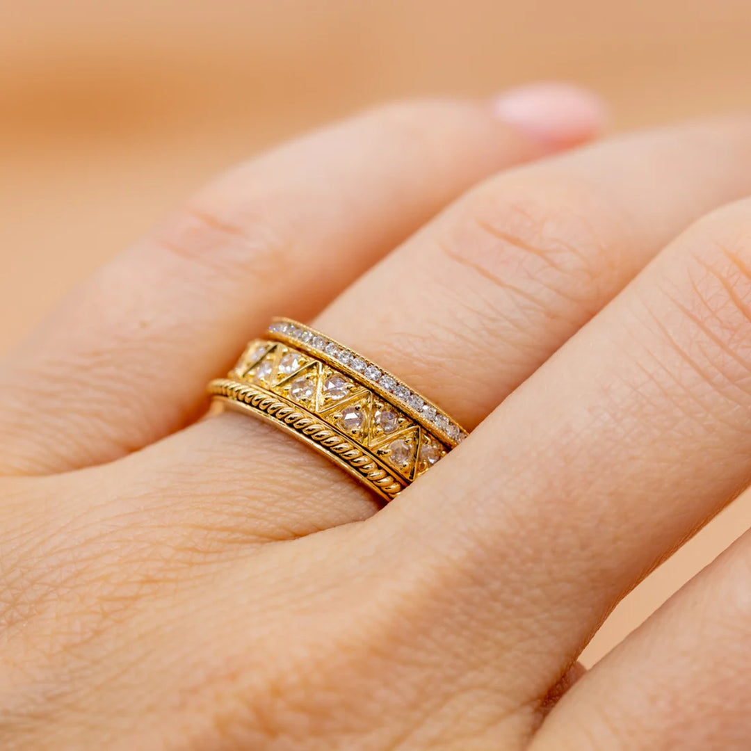 18K Rose Gold Eva White Diamond Band