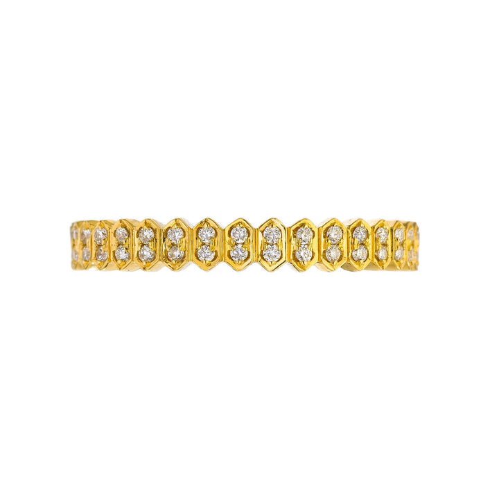 18K Yellow Gold Mini Abacus Diamond Band