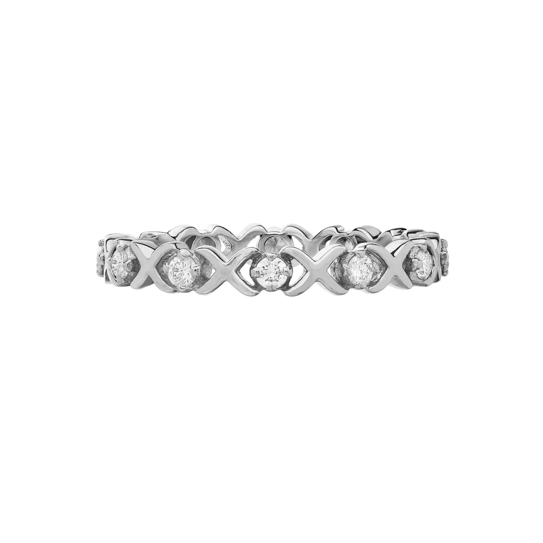 18K White Gold Ayla Rose Cut Diamond Band