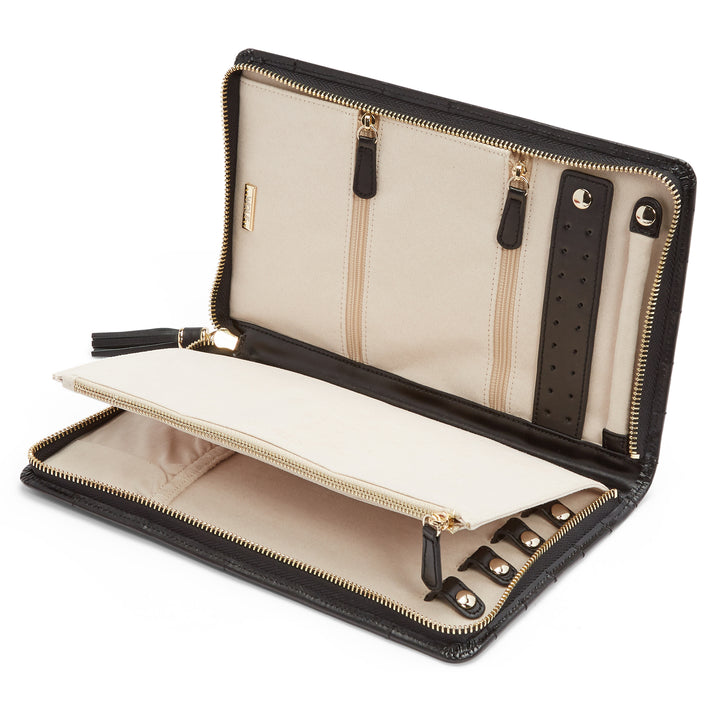 Large Black Caroline Travel Jewelry Portfolio.