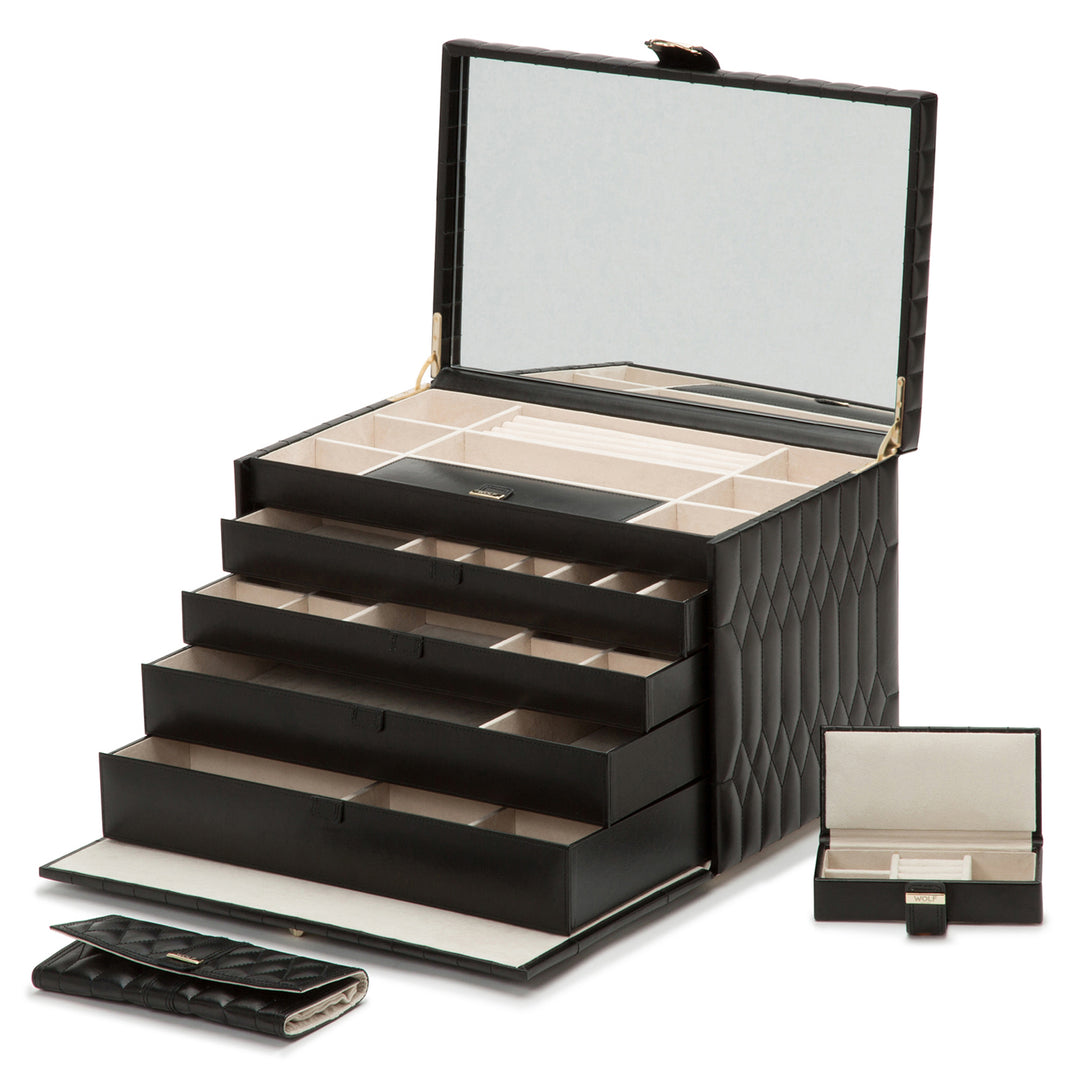 Extra Large Black Caroline Jewelry Case