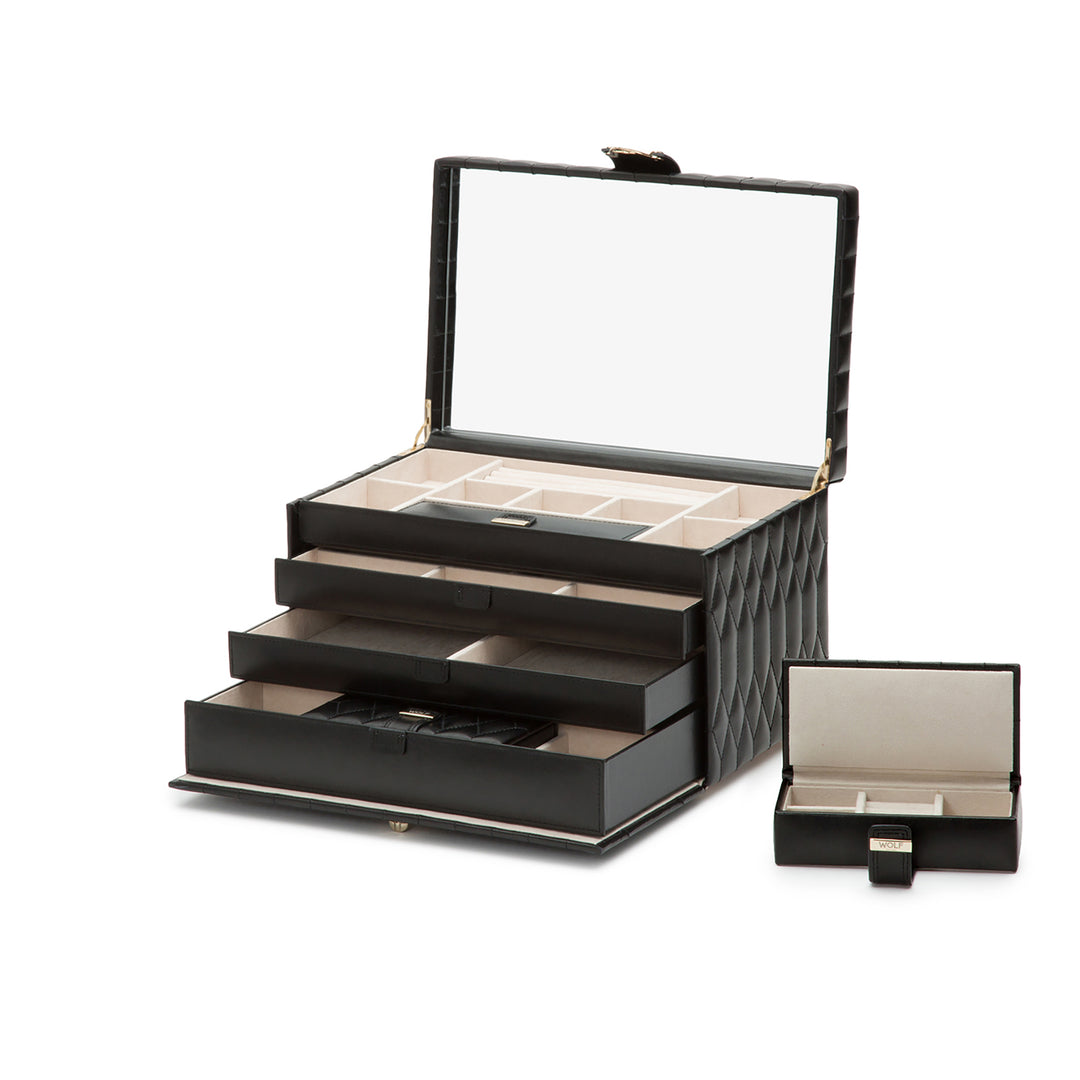 Large Black Caroline Jewelry Case