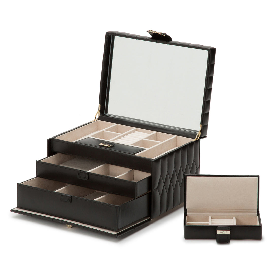 Medium Black Caroline Jewelry Case