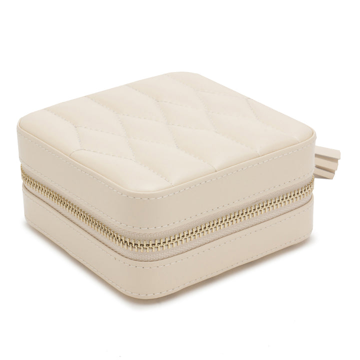 Small Caroline Ivory Zip Travel Case