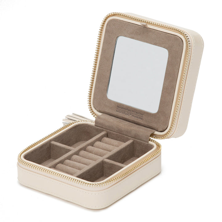Small Caroline Ivory Zip Travel Case