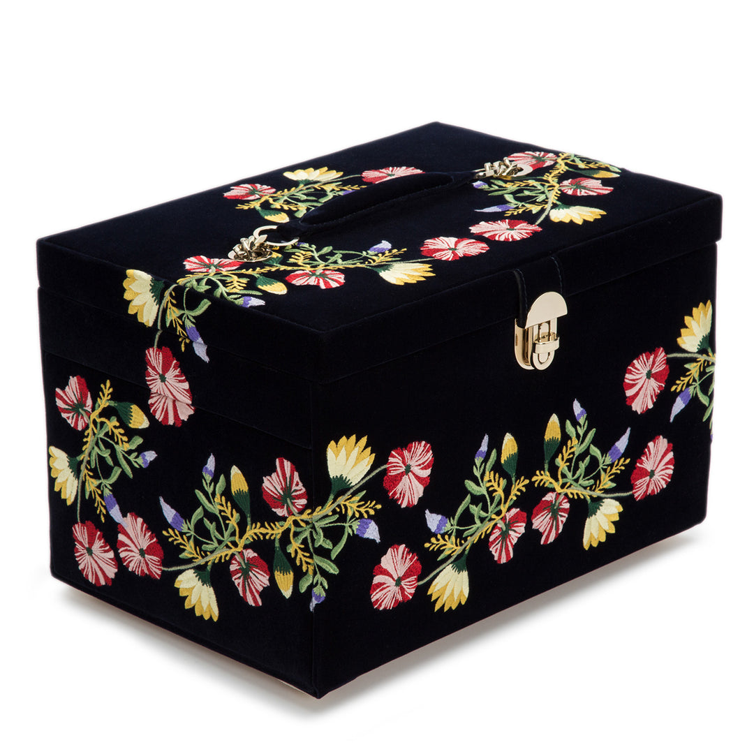Zoe Large Jewelry Box in Indigo Velvet