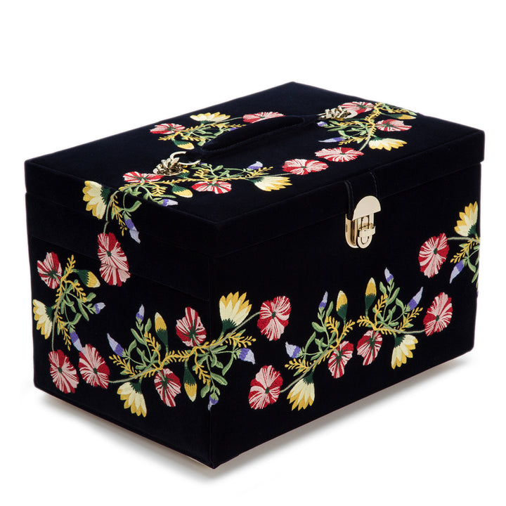 Zoe Large Jewelry Box in Indigo Velvet