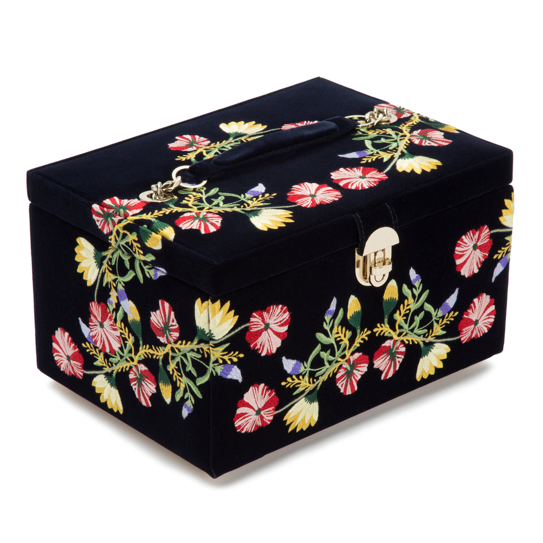 Zoe Medium Jewelry Case in Indigo Velvet