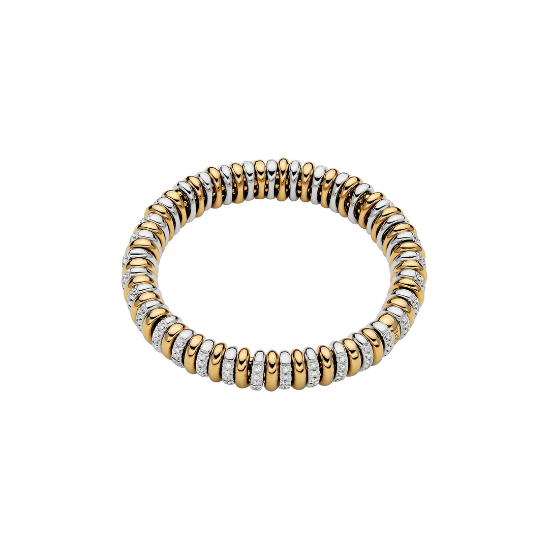 18K Yellow and White Gold Diamond Flexible Bracelet