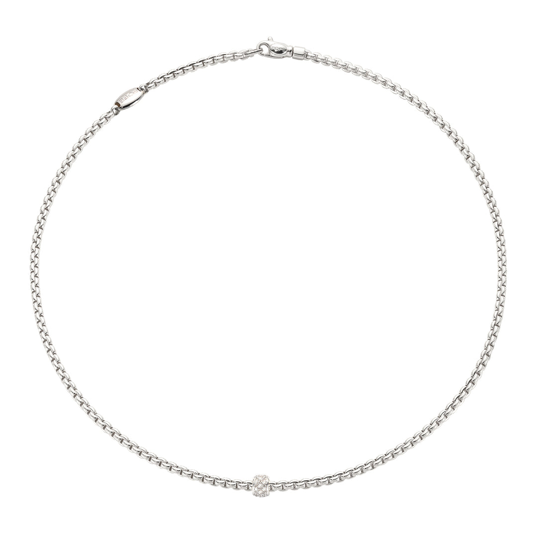 18K White Gold Diamond Rope Necklace