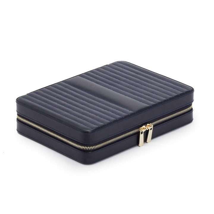Maria Large Navy Zippered Jewelry Case