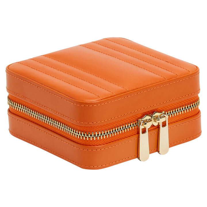 Maria Small Tangerine Zippered Jewelry Case