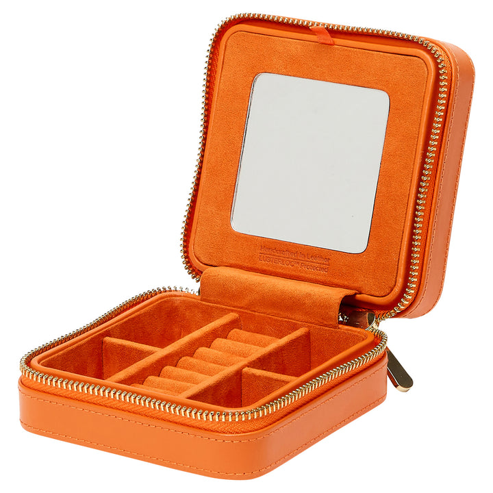 Maria Small Tangerine Zippered Jewelry Case