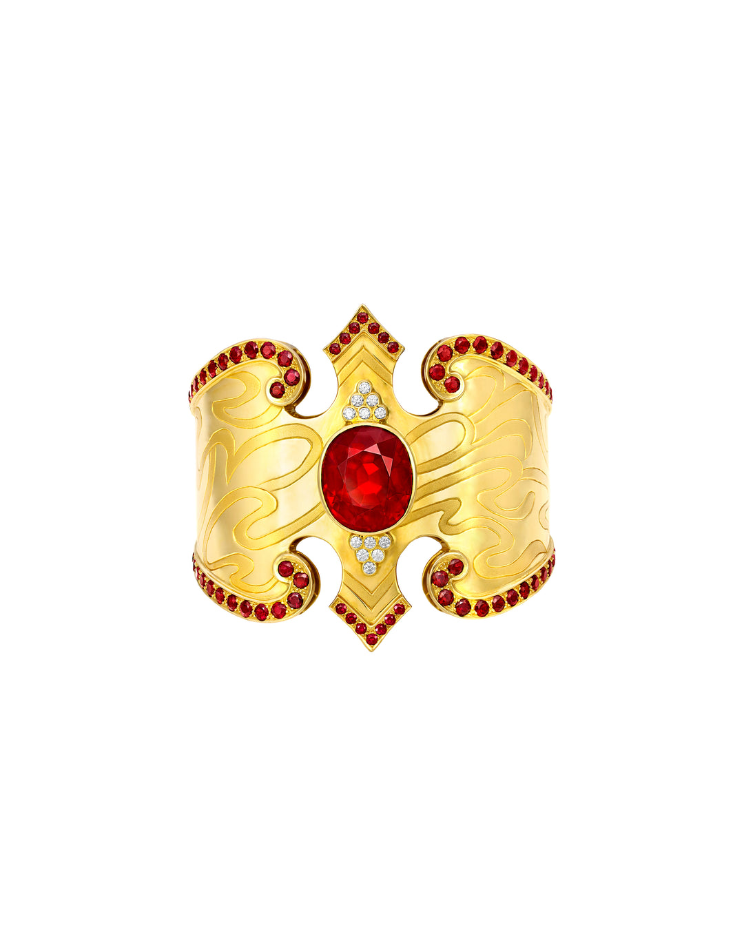 18K Yellow Garnet and Diamonds Bracelet