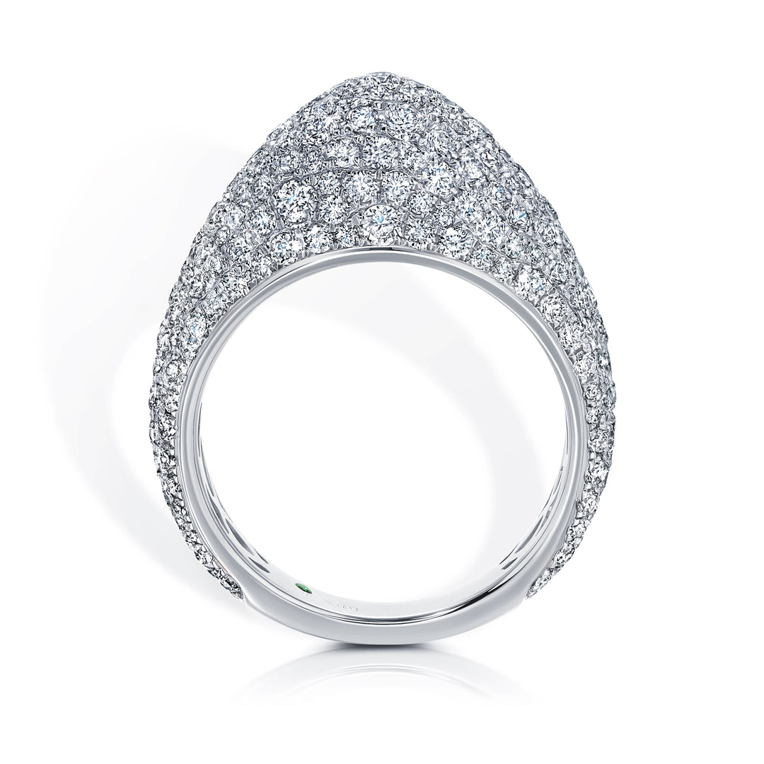 18K White Gold & White Diamond "Bahia" Ring.