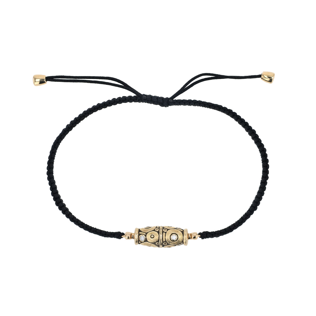 Black Macrame & 18K Yellow Gold Bracelet