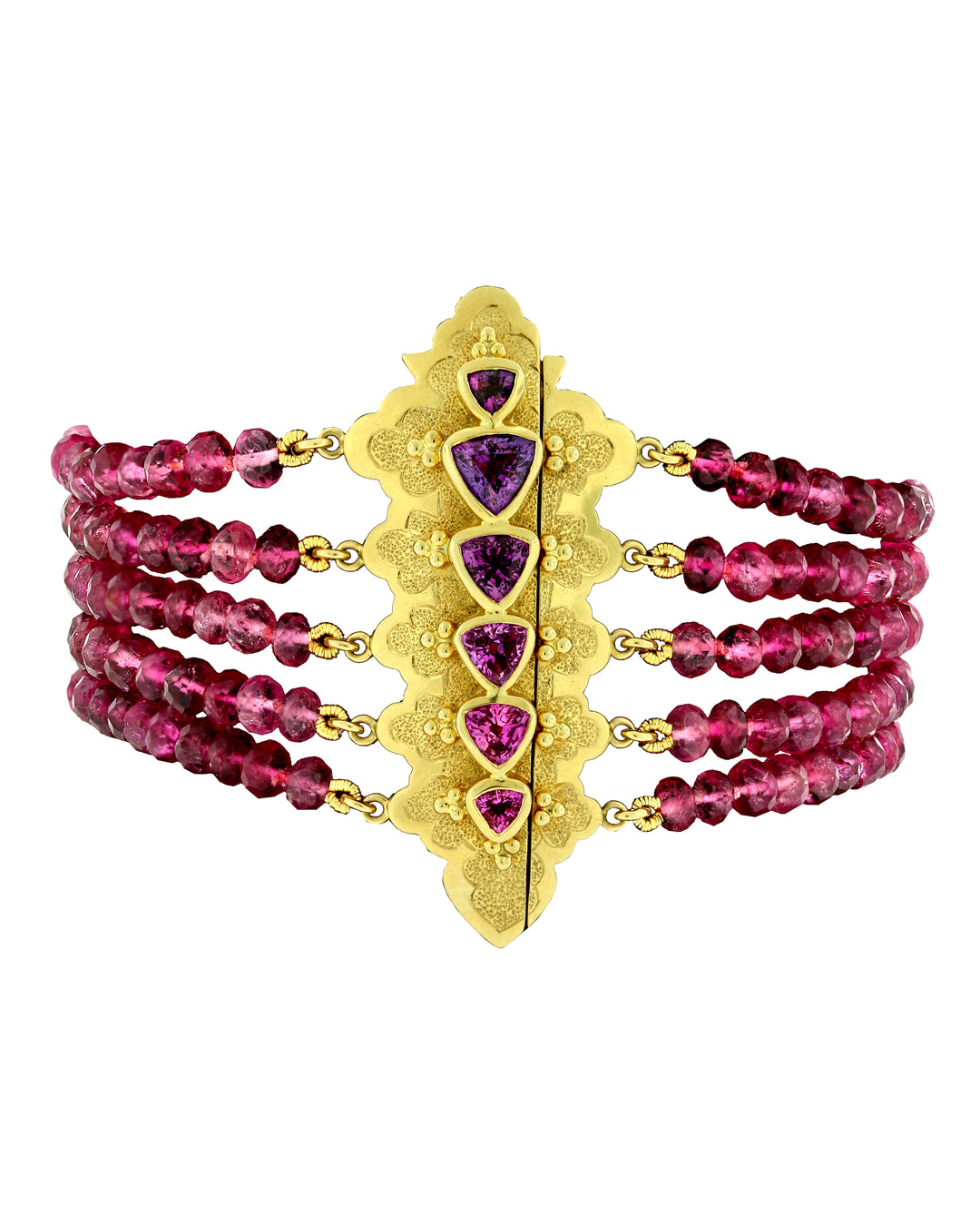 18K Yellow Sapphire and Tourmaline Bracelet