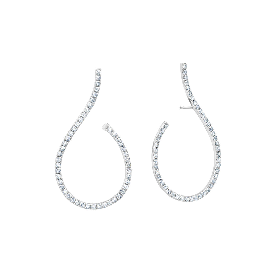 18K White Gold Mega Swirl Diamond Earrings