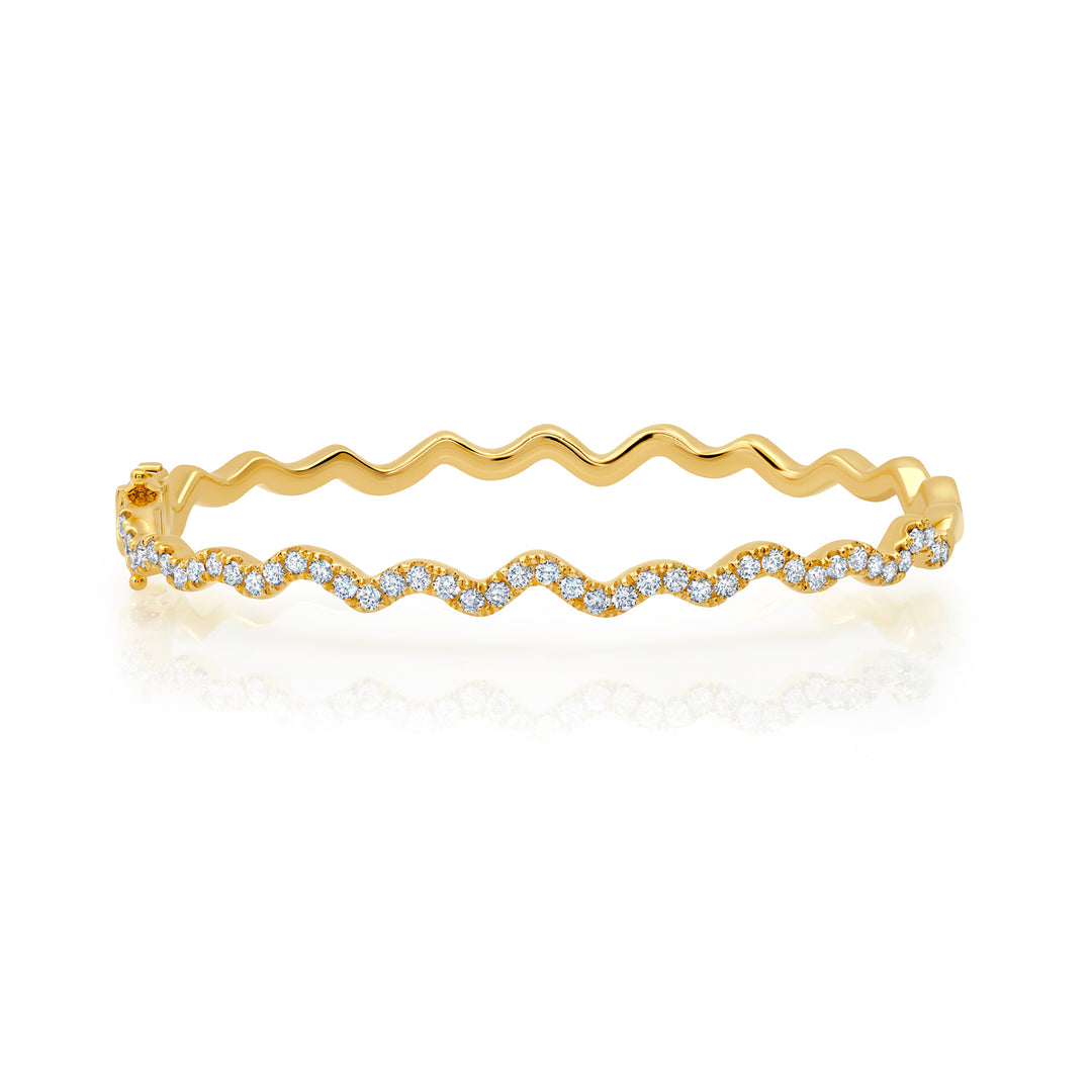 18K Yellow Gold and Diamond "Rio" Bangle Bracelet