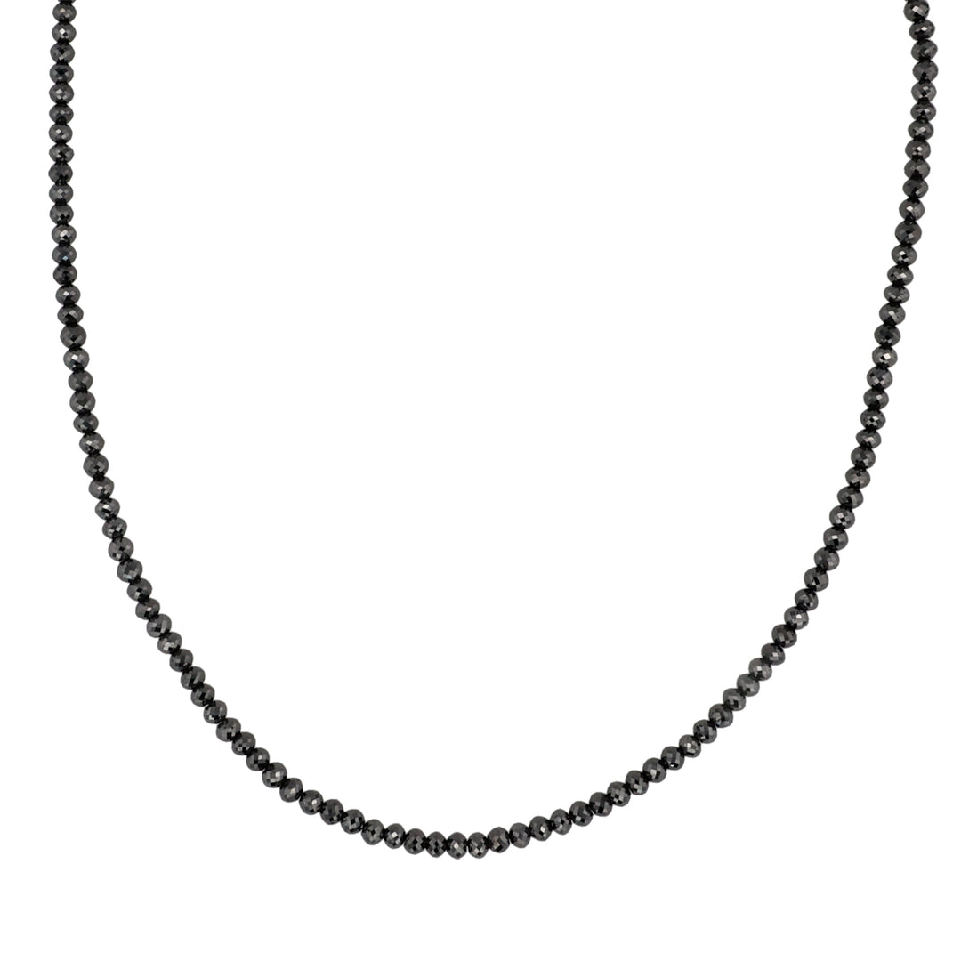 14K Yellow Gold Black Diamond Bead Necklace