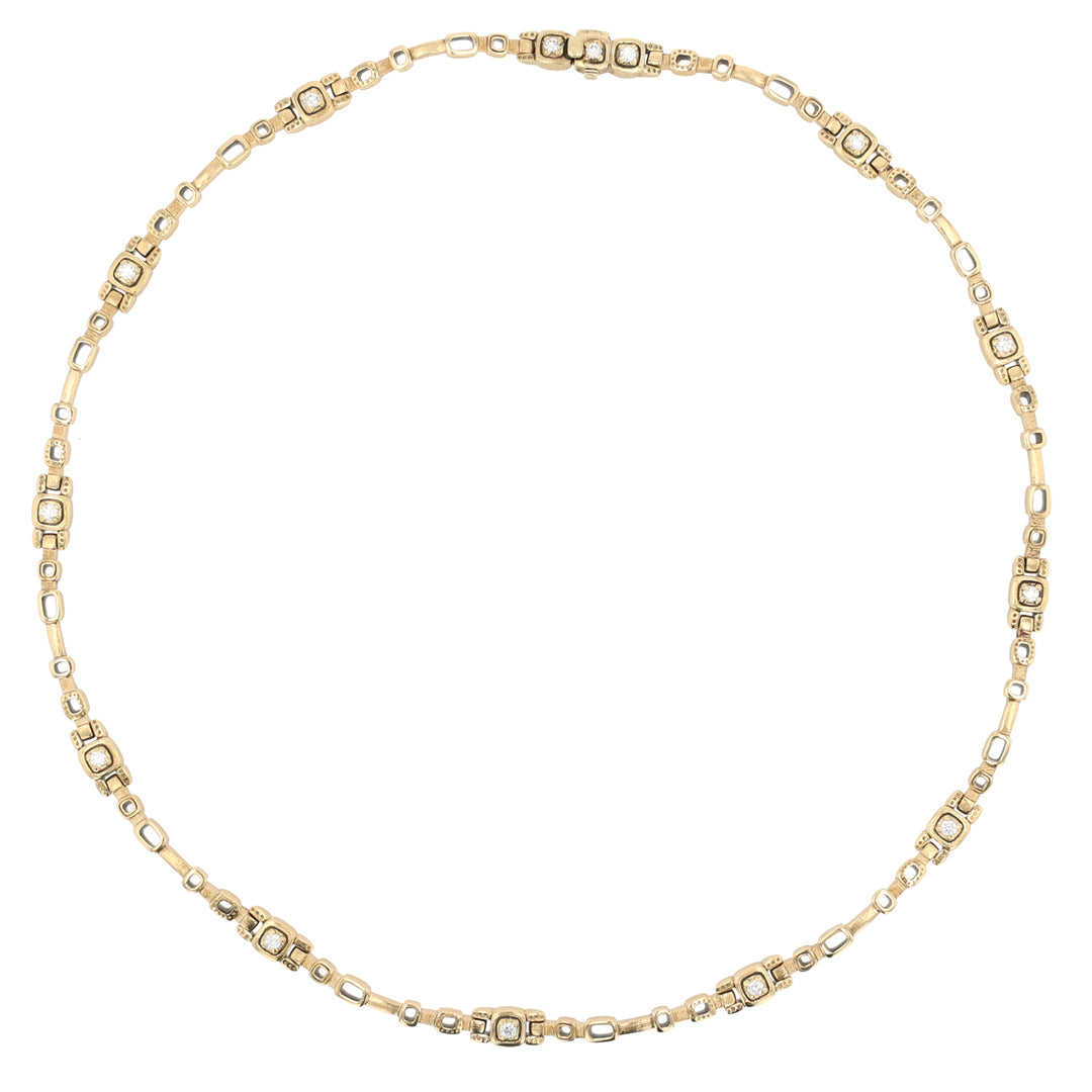 18K Yellow Gold Diamond Path Necklace