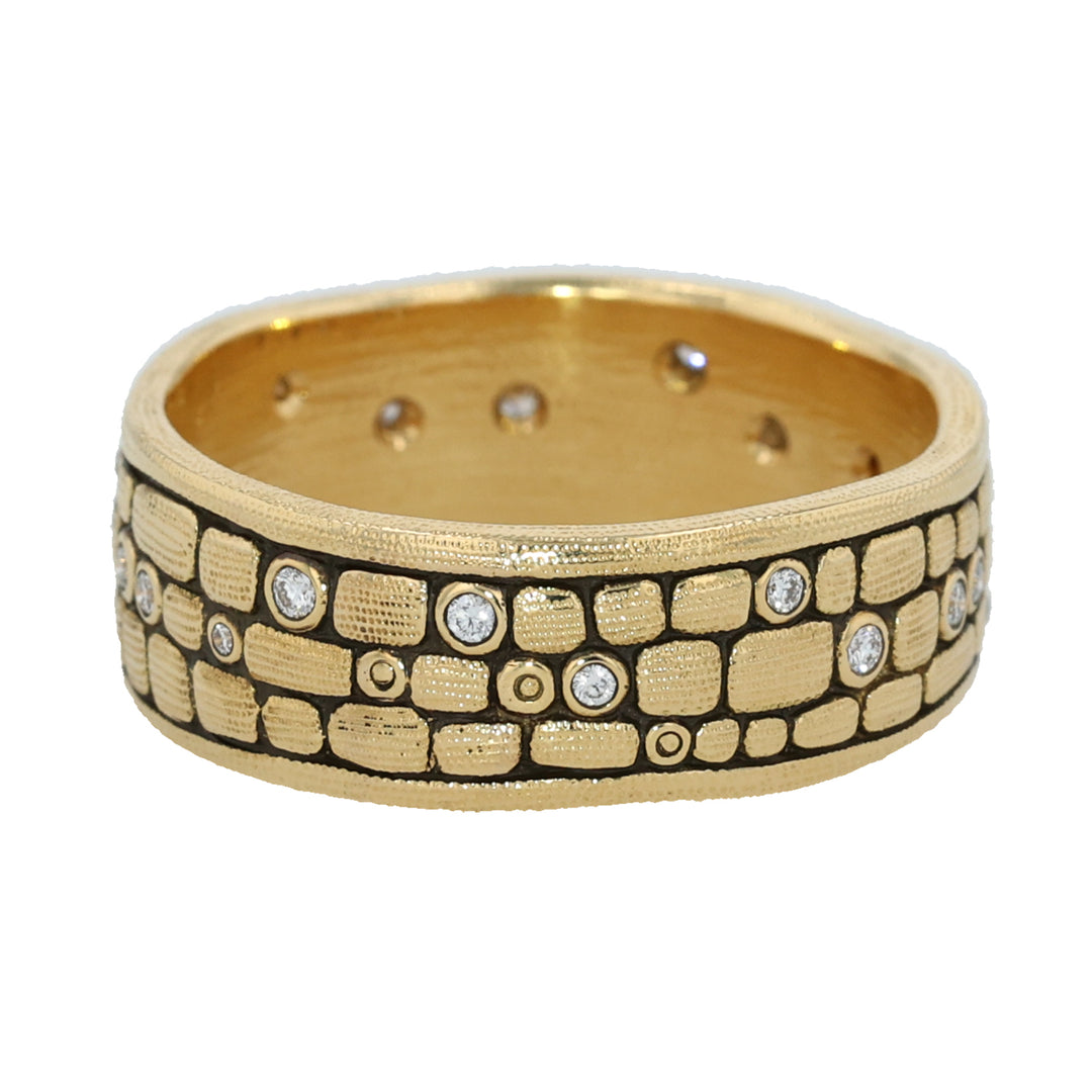 18K Yellow Gold "Old Bridge" Diamond Band