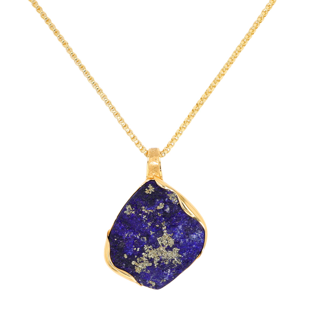 18K Yellow Gold Lapis Pendant
