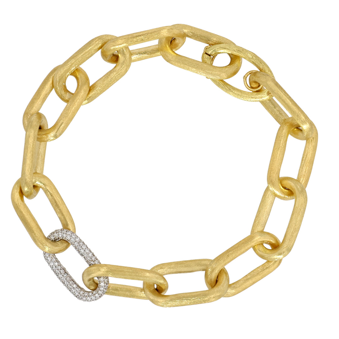 18K Yellow Gold Diamond Link Bracelet