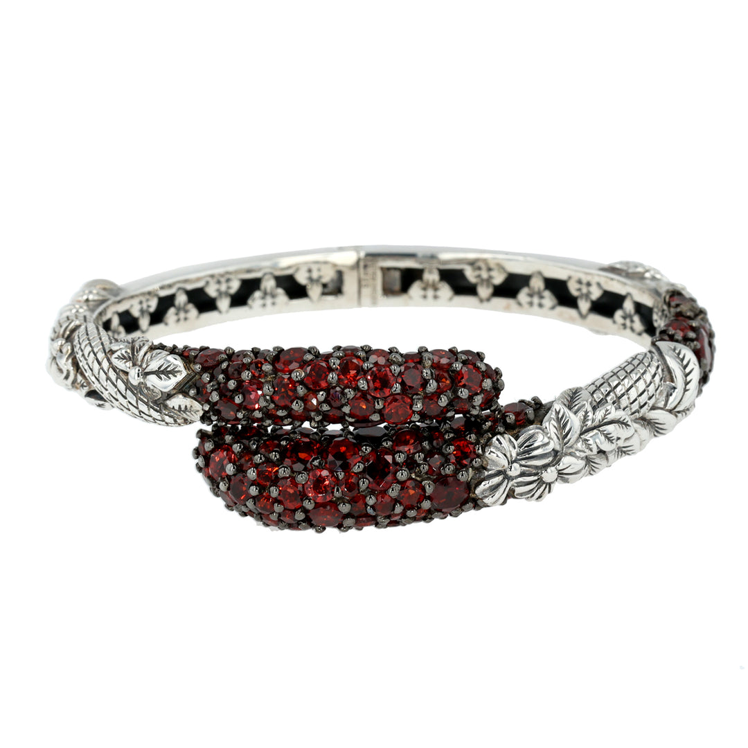 Sterling Silver Garnet Bangle Bracelet