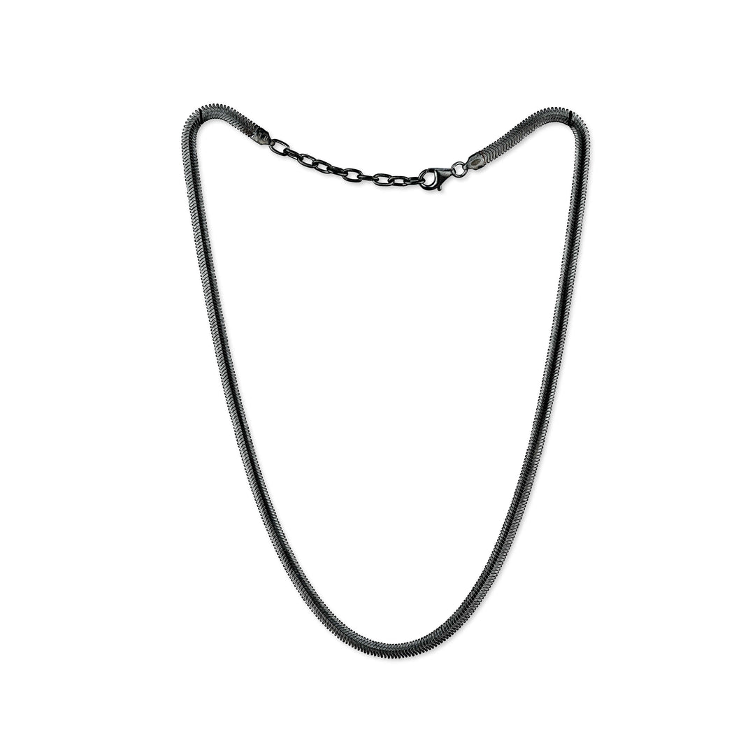 Oxidized Silver Herringbone Chain